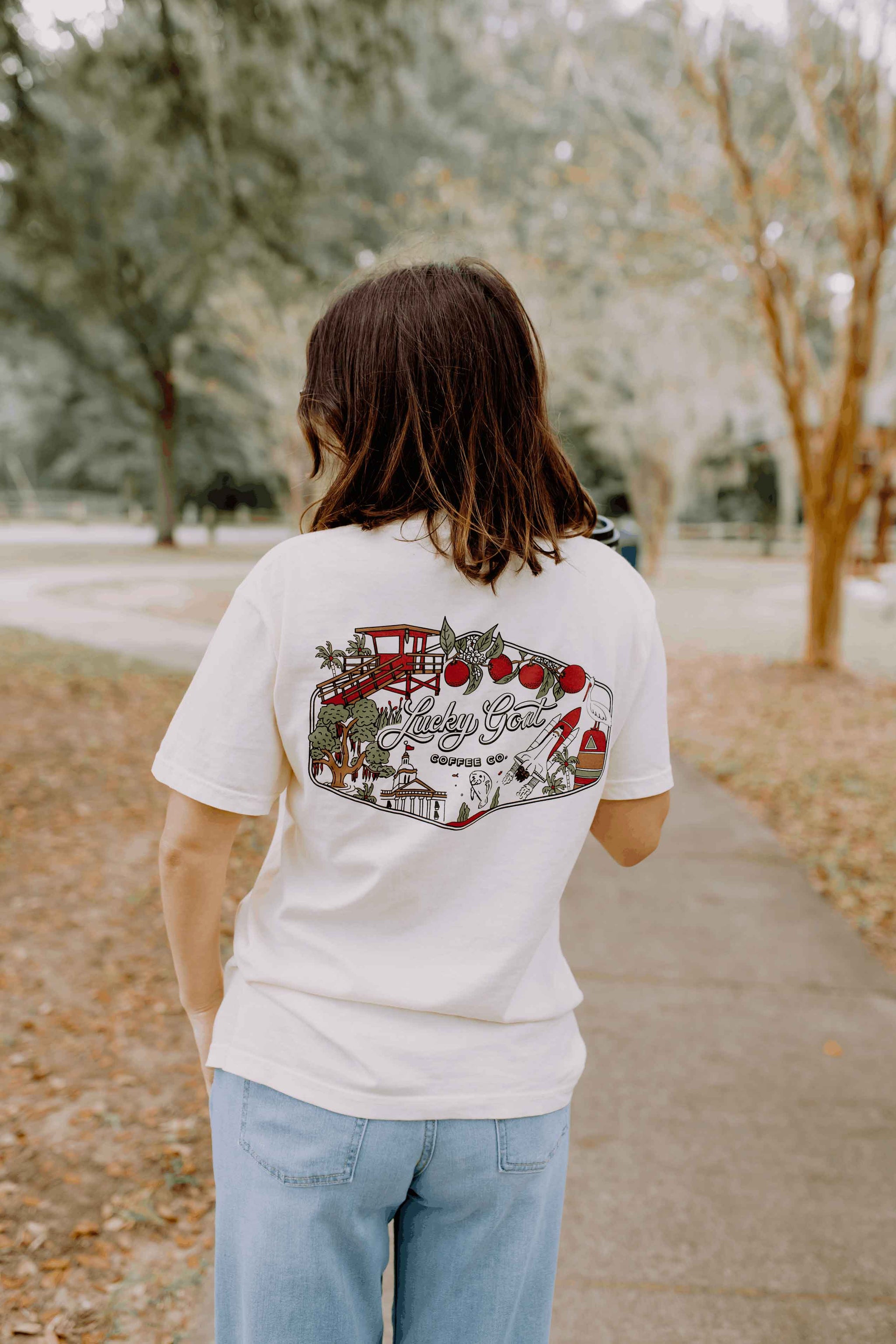 Florida Badge Tee – Lucky Goat Coffee