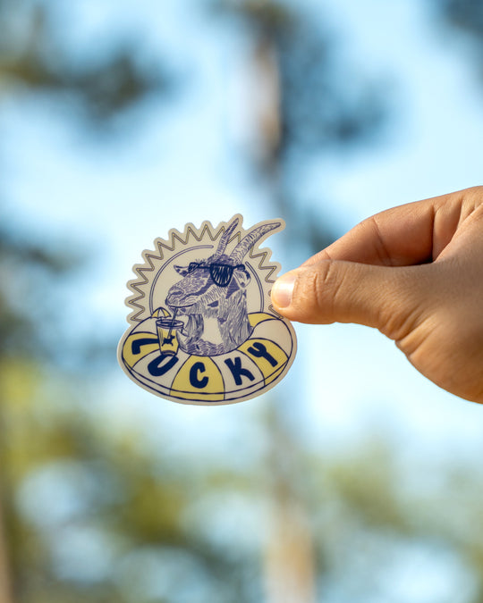 Floatie Goat Sticker – Lucky Goat Coffee