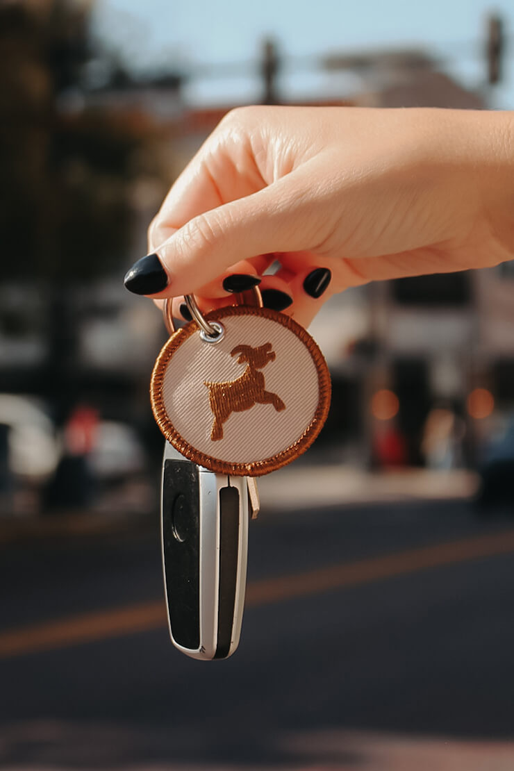 Goat Fabric Keychain Lucky Goat Coffee