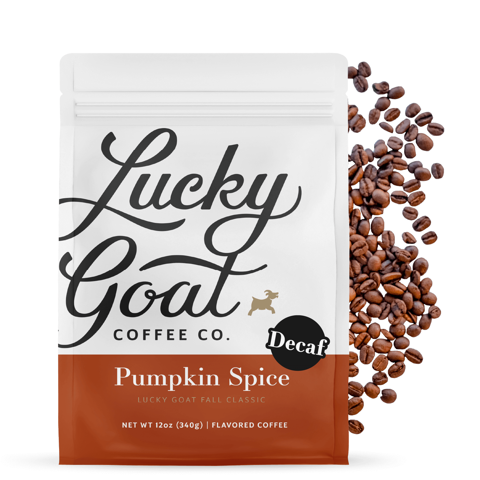 Decaf Pumpkin Spice Coffee Beans – Lucky Goat Coffee