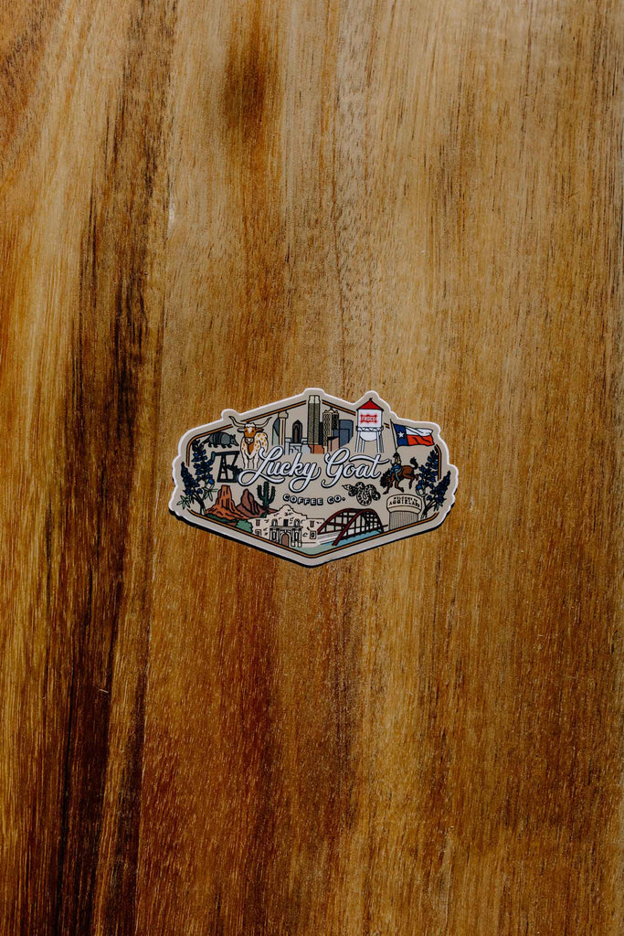 State Badge Sticker – Lucky Goat Coffee